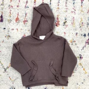 Zara Sweat Set - hoodie & pants - taupe gray - 6-9 months